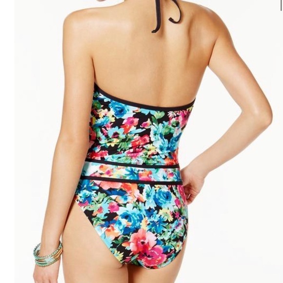 NWT BLEU ROD BEATTIE TWO OF A‎ KIND MULTICOLOR FLORAL ONE PIECE​​​​​ - Picture 2 of 10